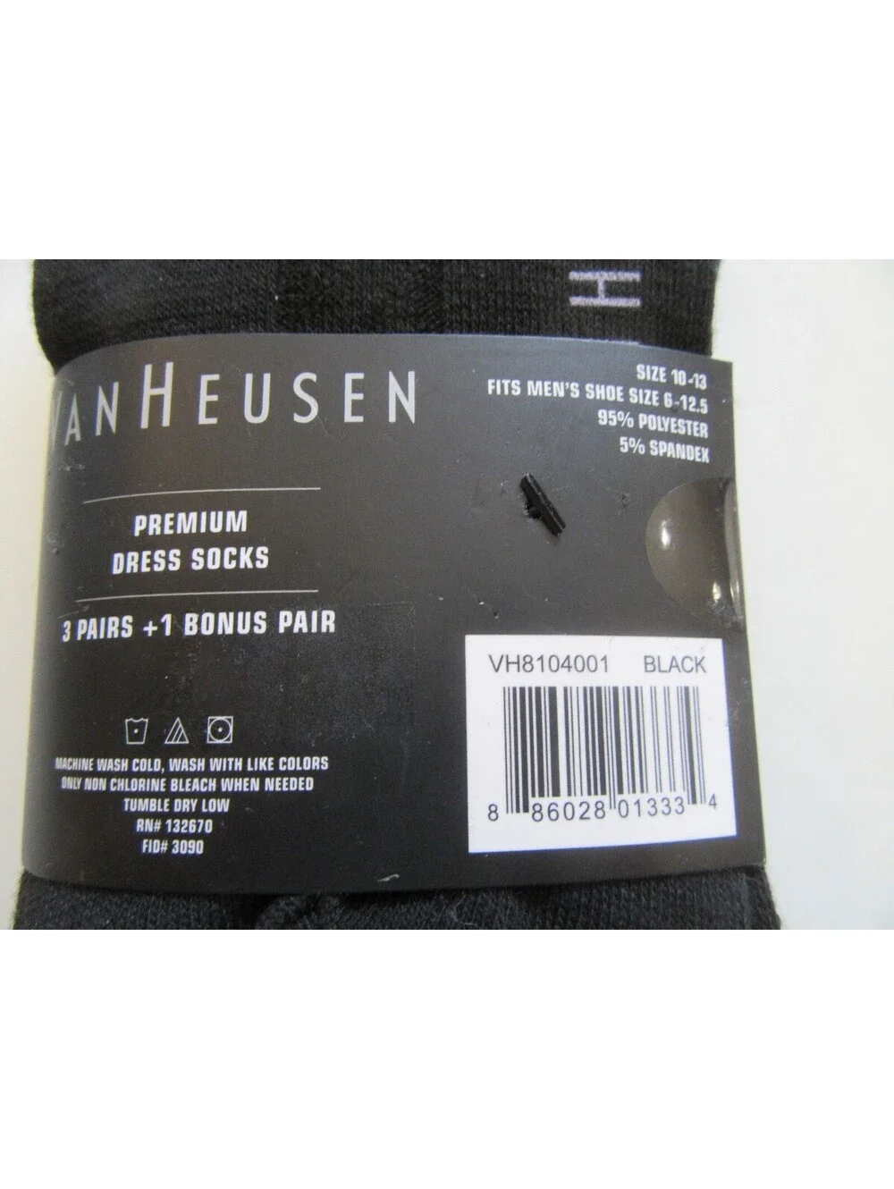 Van Heusen Premium Crew Dress Socks Black & Purple Argyle / Black 4 Pack NWT
